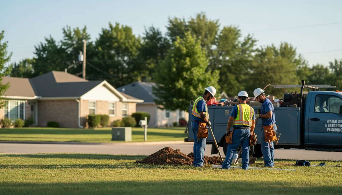 Residential water line and bathroom plumbing service in Farmersville Station, NY
